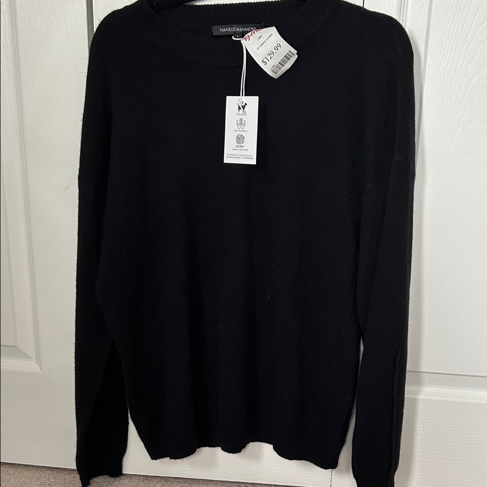 NakedCashmere Oversized Black Crewneck Sweater Size Small, NWT